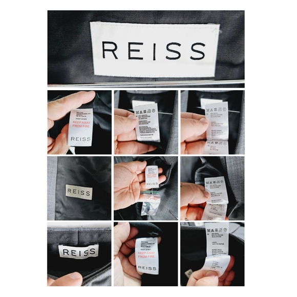 REISS | 3 piece grey/silver single button jacket suit set - Picture 16 of 16